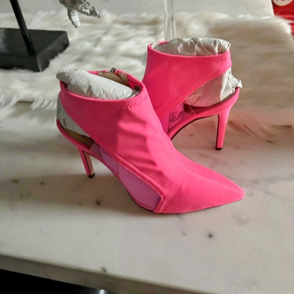 Neon Pink Jessica Simpson Pimrah Pointed Toe Ankle Shoot